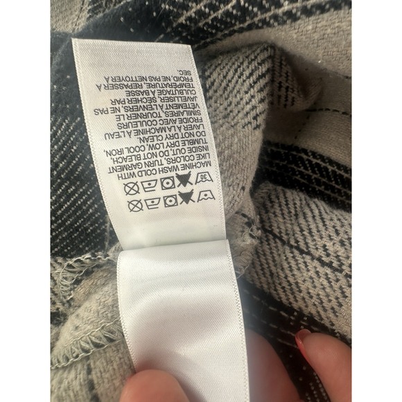 Lucky Brand Shirt Jacket Womens Size L Black Plaid Shacket Button Up X1030 - Picture 12 of 12